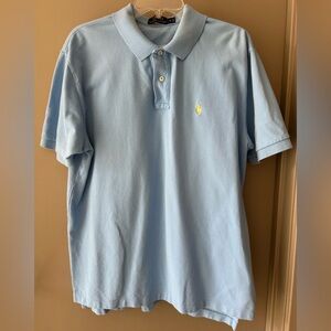 Polo Ralph Lauren Classic Fit Men's Polo Shirt Light Blue Yellow Pony